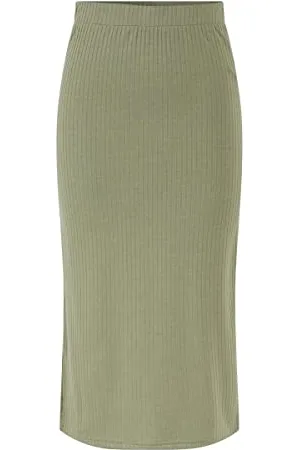 Pieces® Pckylie MW Midi-Gonna Noos, Verde-Deep Lichen Green, Medium Donna
