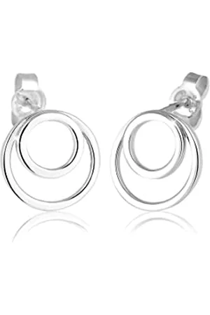 Elli Orecchini da donna, cerchi in stile geometrico minimal, ad anello, in sterling 925 placcato oro