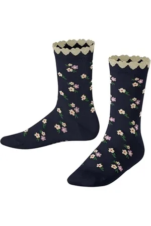 Falke Ditsy Flowers K So cotone fantasia 1 paio, Calzini Unisex - Bambini, , 31-34