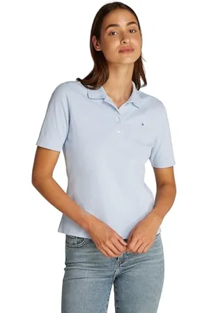 Tommy Hilfiger Maglietta Polo Maniche Corte Donna Regular Fit, Blu (Breezy ), XL