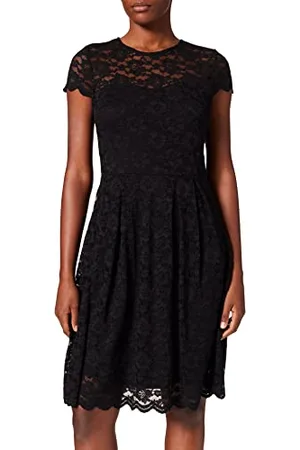 VILA Vikalila-Abito con Mantella, in Pizzo, Colore: Noos Vestito, , M Donna