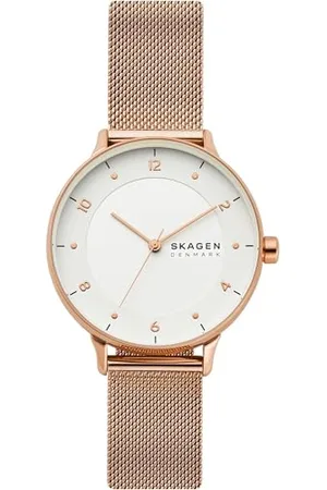 Skagen RIIS Orologio per donna, movimento al quarzo con cinturino in acciaio inossidabile o in pelle, , 36MM
