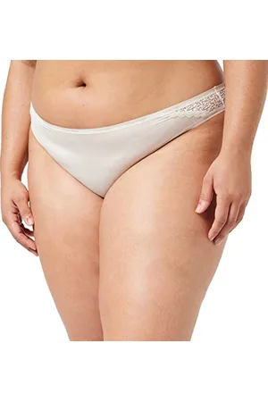 Calvin Klein Slip Brasiliana Donna con Pizzo, (Ivory), M