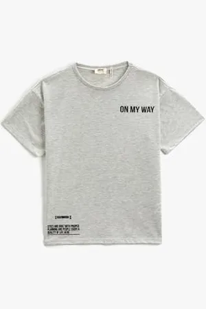 Koton T-Shirt Stampata a Maniche Corte Girocollo in Cotone, (031), 9-10 Anni Bambini e Ragazzi