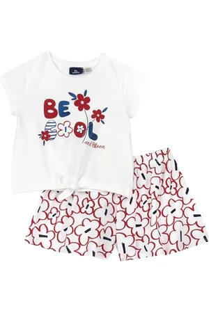 chicco Completo Bambina con T-shirt/Canotta e Pantaloncini Corti con Vita Elasticizzata, con Grafiche Moderne e alla Moda, in Cotone, Lavabile in Lavatrice, Abbigliamento Bambina e Ragazza, Designed in Italy