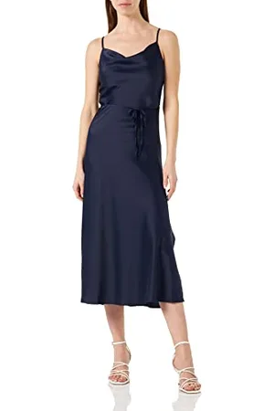 Y.A.S Thea Strap Long Dress S. Noos Vestito, Blu-Evening Blue, M Donna