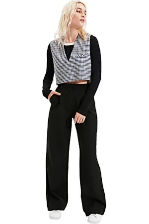 Trendyol The Mutor Reason Pantaloni, Black, 40 Donna