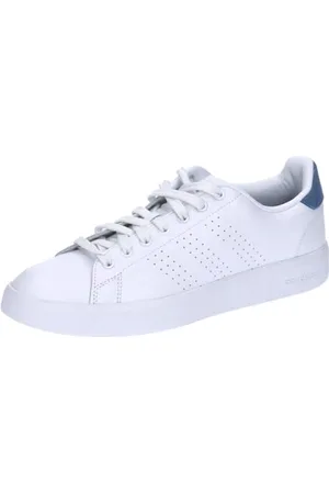 adidas Advantage Premium Leather Shoes, Scarpe Uomo, Cloud White/Cloud White/Crew Blue, 45 1/3 EU
