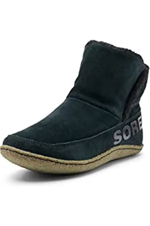 sorel Nakiska Bootie, Pantofole da stivale Donna, Black/Sage, 37.5 EU
