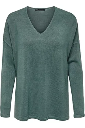 ONLY Onlamalia L/S V-Collo CC Knt Maglione, Balsam Green, XS Donna