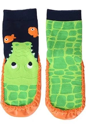 Playshoes Pantofole da Cottage Unisex - Bambini e ragazzi, Multicolore (Coccodrillo), 20/21 EU