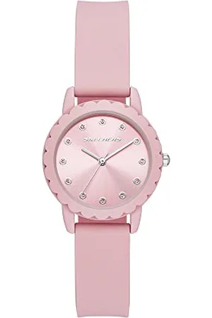 Skechers Orologio Anaheim da donna, movimento a tre lancette, cassa in lega rosa da 30 mm con cinturino in silicone, SR6234