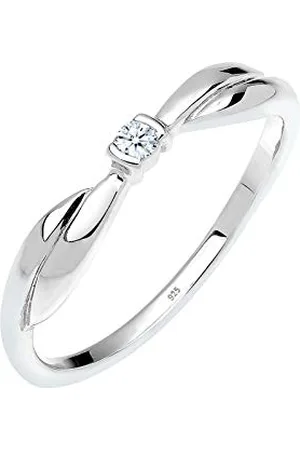 Elli DIAMONDS Anello Donne di Fidanzamento con Diamante (0,03 ct.) in Argento Sterling 925