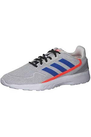 adidas Nebzed, Scarpe Running Uomo, Chalk White/Blu Gloria/Rosso Solare, 40 EU