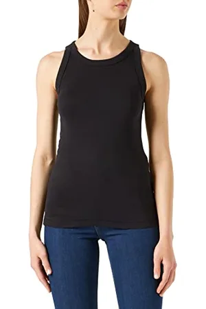 Marc O’ Polo Marc OߴPolo Donna Canotta in Cotone bio con Scollo Alto Rotondo, (Black), S