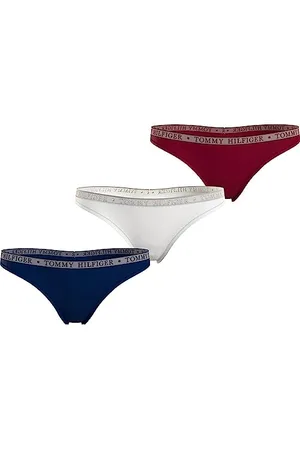 Tommy Hilfiger Perizomi Confezione da 3 Donna Tanga, Multicolore (Des Sky/White/Rouge), L