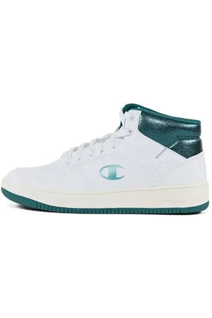 Champion RD18 Foil W Mid, Sneakers Donna, Bianco/Verde Scuro (WW010), 36 EU
