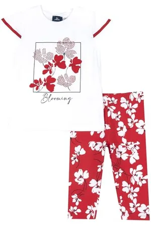 chicco Completo Bambina con T-shirt e Leggings a Pinocchietto con Coulisse e Vita Elasticizzata, con Grafiche Moderne e alla Moda, Vestibilità Morbida, in Cotone, Lavabile in Lavatrice, Abbigliamento Bambina e Ragazza, Designed in Italy