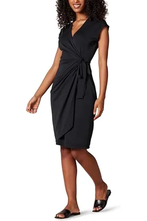 Amazon Abito Classico Avvolgente con Maniche ad Aletta (Taglie Forti Disponibili) Donna, , XXL