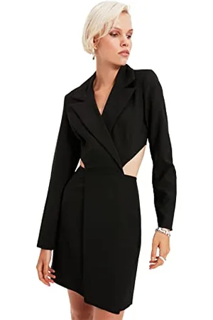 Trendyol Black Cut-out Detailed Jacket Dress Abito da Cocktail, , 44 Donna