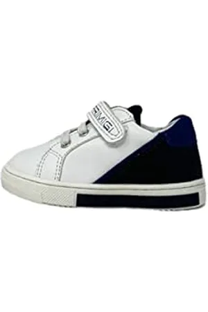 Primigi Baby Glitter, Scarpe da Ginnastica Bimbo 0-24, Bianco-Navy, 18 EU Stretta