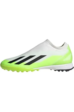 adidas X Crazyfast.3 Laceless Turf Boots, Scarpe da Calcio Unisex-Adulto, Cloud White/Core Black/Lucid Lemon, 45 1/3 EU
