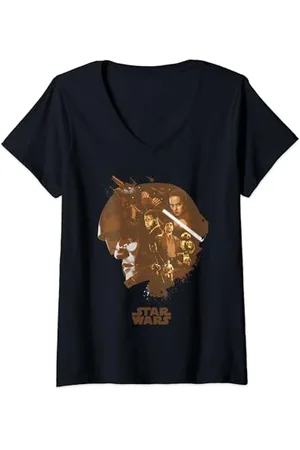 STAR WARS Poe Head Fill Maglietta con Collo a V