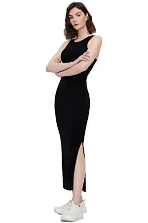 Armani Exchange Tessuto Elasticizzato Comodo Interlock Long Dress Casual Night out, , S Donna