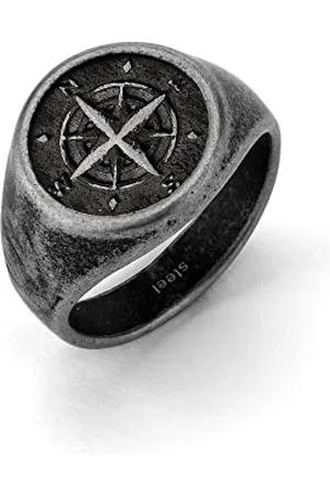 Fynch-Hatton FHJ-0036-R-58 Anello in acciaio inox, effetto anticato