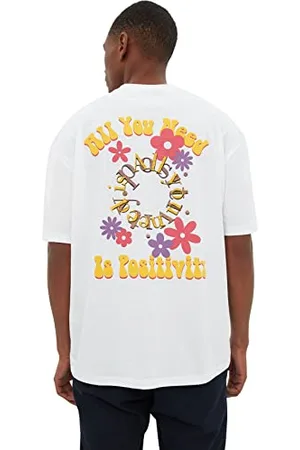 Trendyol T-Shirt Uomo Regular Standard Girocollo Tessuto Camicia