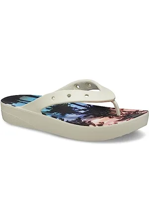 Crocs Donna Classic Platform Flip W Infradito, Bone/Multi, 39/40 EU