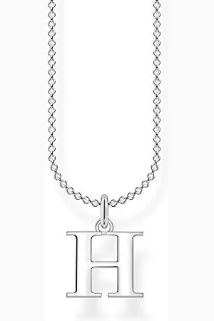 Thomas Sabo Collana da Donna con Lettera H in Sterling 925, Lunghezza 38-45 cm