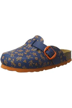 LICO Bioline Clog Kids, Zoccoli Unisex Adulto, Blau Orange, 35 EU
