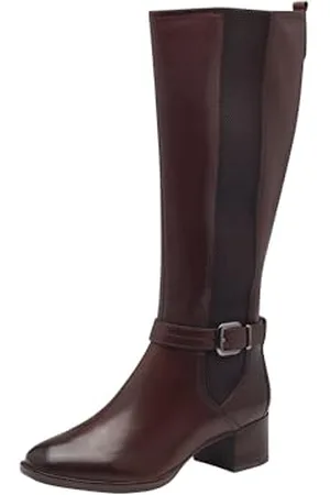 Tamaris Comfort 8-85503-43-Scarpe Tacco Lungo, Stivali ad Altezza Ginocchio Donna, Marrone Scuro, 38 EU Larga