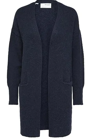 SELECTED Slflulu New LS Knit Cardigan Lungo B Noos Maglione, , S Donna