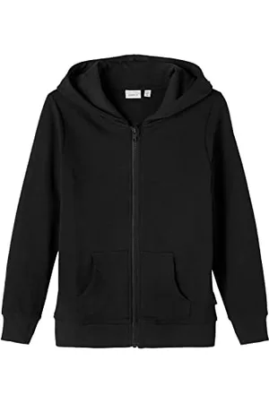 NAME IT S NKMNESWEAT Card W Hood Bru Noos, Giacca in Felpa Bambino, Black