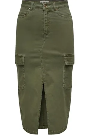 ONLY Onllola HW Cargo Long Slit Skir Pnt Noos Gonna, , L Donna
