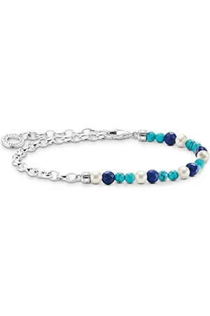Thomas Sabo Bracciale da donna con pietre e perle in argento Sterling 925 A2100-056-7, Große, Argento sterling, Nessuna pietra preziosa