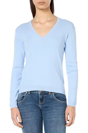Benetton Maglia Scollo V M/L 1091D4625 Maglione, , M Donna