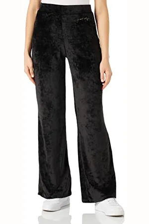 KENDALL + KYLIE KENDALL & KYLIE K&K W Velour High Rise Flare Pants KKW3711720, Black, M Women