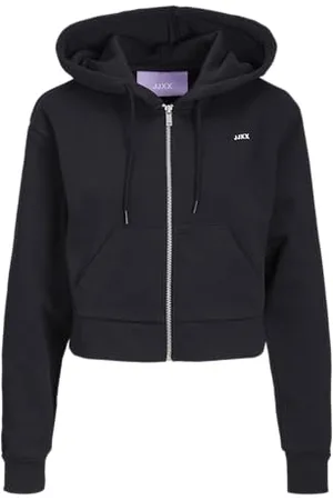 JJXX Jxabbie LS Reg Ogni Spazzola Zip Hood Noos Felpa, Nero, L Donna