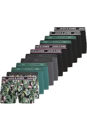 JACK & JONES JACK&JONES Jacdrew Trunks-Confezione da 12 Pezzi Boxer a Pantaloncino, , S Uomo