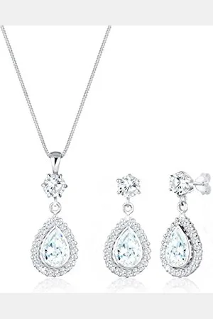 Elli Set Collana e Orecchini da Donna in Argento 925 con Zirconia Cubica