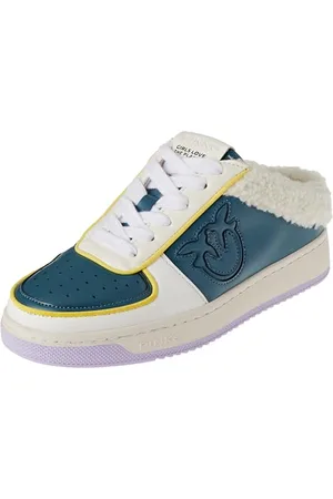 Pinko Gary Sneaker Recycled PU, Scarpe da Ginnastica Donna, BGU_Bianco/Grigio/Giallo, 38 EU