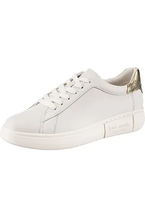 Kate Spade Lift, Sneaker da Donna Stringate, (Optic White)/Oro Chiaro, 37.5 EU