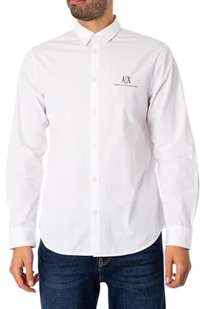Armani Exchange A| x Long Sleeve Icon Logo Button Shirt Camicia Elegante, , L Uomo
