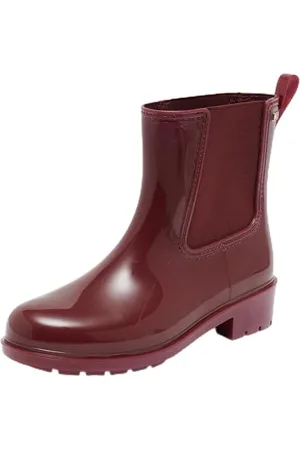 Tommy Hilfiger Flag Rainboot FW0FW08213, Stivali da Pioggia Donna, Viola (Deep Rouge), 39 EU