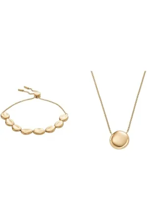 Skagen Collana e bracciale da donna Kariana, acciaio inossidabile tonalità oro, Set