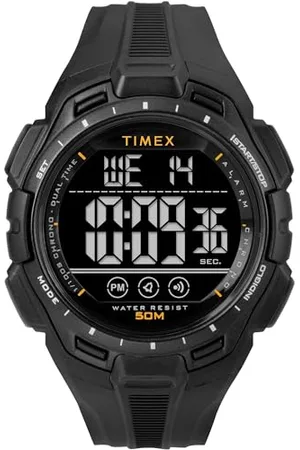 Timex Orologio sportivo da uomo, 43 mm, cinturino in resina nera, quadrante digitale, cassa nera TW5M63700