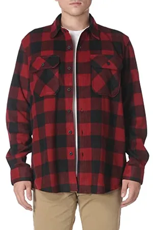 Wrangler Camicia da Uomo a Maniche Lunghe, in Pile Pesante - Rosso - M